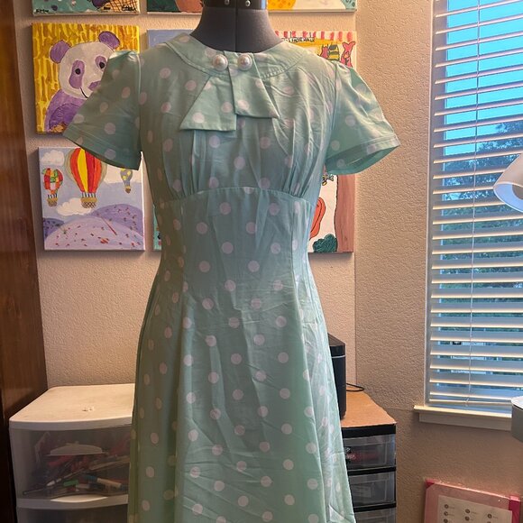Hell Bunny Mint Green Dress Size Medium - Picture 1 of 2